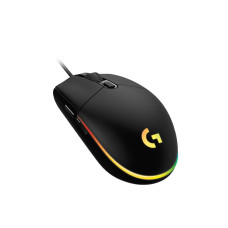 Logitech G203 Wired Gaming Mouse, 8,000 DPI, Rainbow Optical Effect LIGHTSYNC RGB, 6 Programmable Buttons, On-Board Memory, Screen Mapping, PC/Mac Computer and Laptop Compatible - Black
